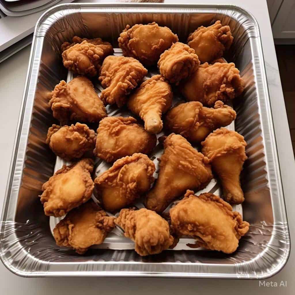 Catering-size bone-in fried chicken prepared by Poboys Kitchen in San Francisco