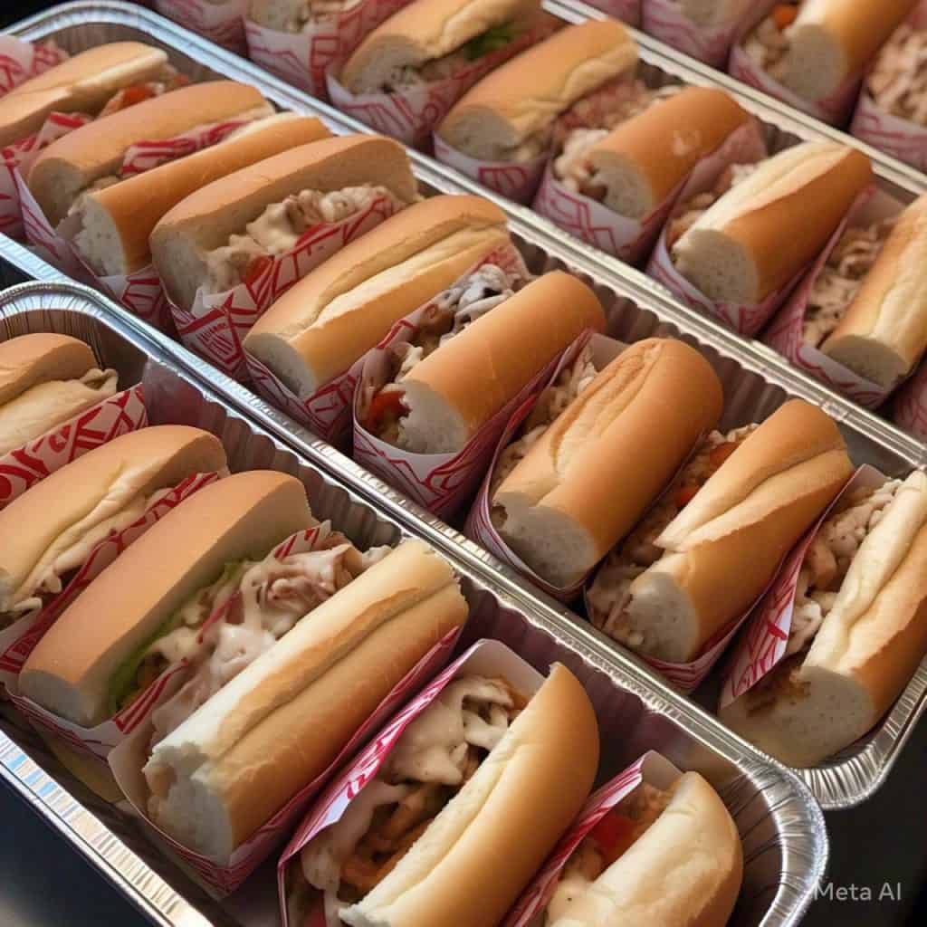 Catering po’boy sandwich trays prepared by Poboys Kitchen in San Francisco