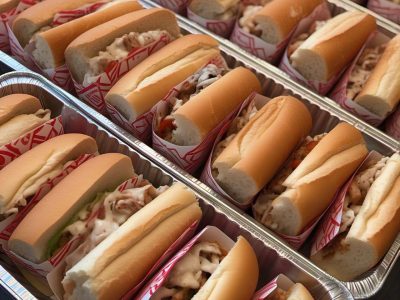 Catering po’boy sandwich trays prepared by Poboys Kitchen in San Francisco