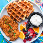 Waffle and fried chicken served at Poboys Kitchen in San Francisco
