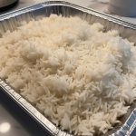 Catering-size white rice prepared by Poboys Kitchen in San Francisco