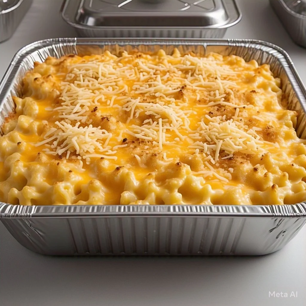 Mac and cheese catering tray from Po’Boys Kitchen