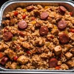 Catering-size chicken and andouille jambalaya prepared by Poboys Kitchen in San Francisco