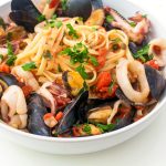 Seafood pasta served at Poboys Kitchen in San Francisco