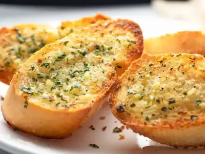 Garlic bread served at Poboys Kitchen, a Cajun and Creole restaurant in San Francisco